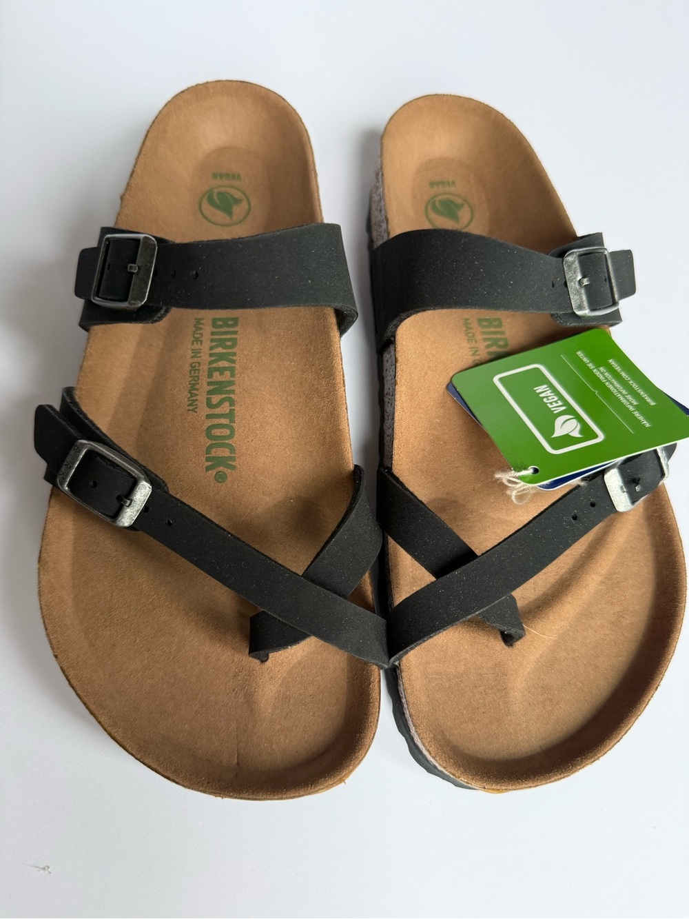 Birkenstock Mayari Vegan Black Birko-Flor Sandals NWT Regular Fit EU 38 US 7
